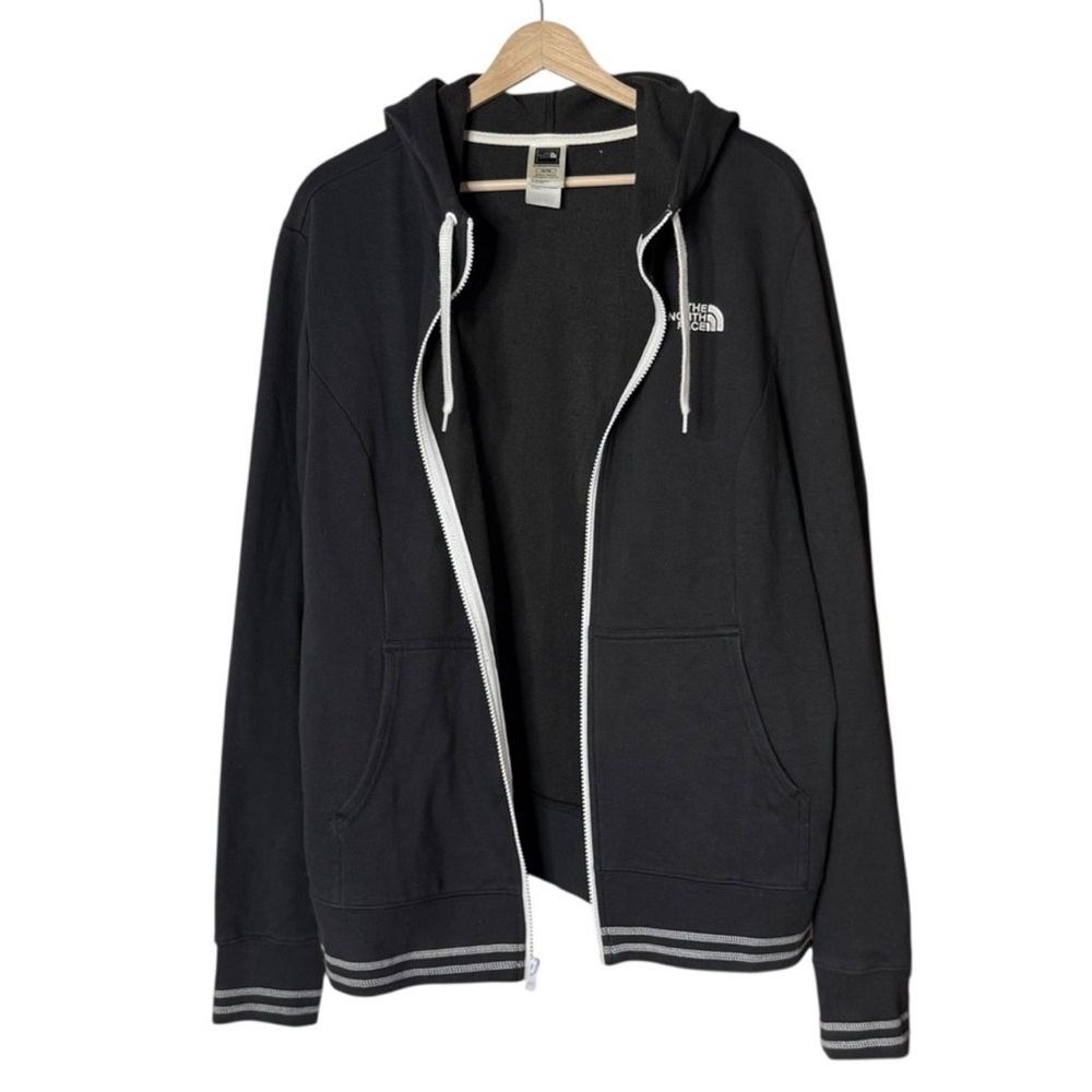 The North Face Women’s Black with White Zip-Up Hoodie - Picture 2 of 6